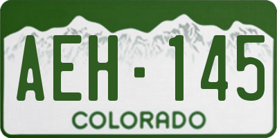 CO license plate AEH145