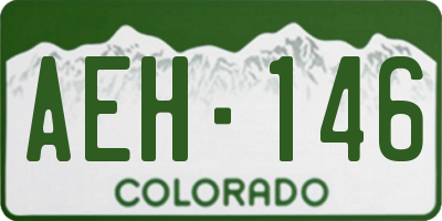 CO license plate AEH146