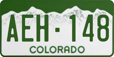 CO license plate AEH148