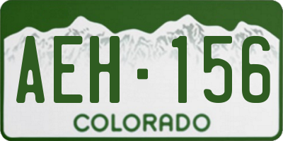 CO license plate AEH156