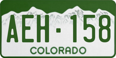 CO license plate AEH158