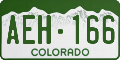 CO license plate AEH166