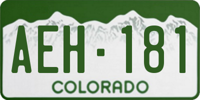 CO license plate AEH181