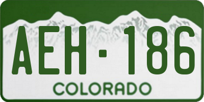 CO license plate AEH186