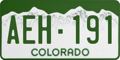 CO license plate AEH191
