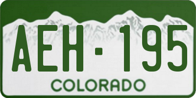 CO license plate AEH195