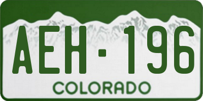 CO license plate AEH196