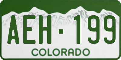 CO license plate AEH199