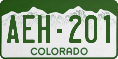 CO license plate AEH201