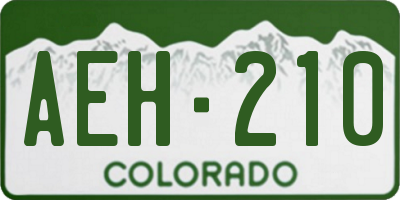 CO license plate AEH210