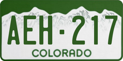 CO license plate AEH217