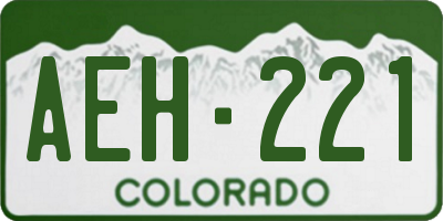 CO license plate AEH221