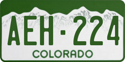 CO license plate AEH224