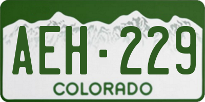 CO license plate AEH229