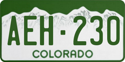 CO license plate AEH230