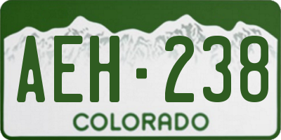 CO license plate AEH238