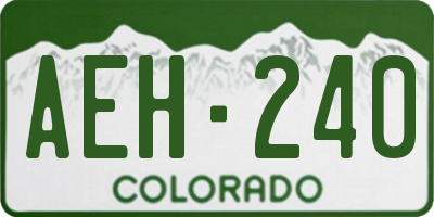 CO license plate AEH240