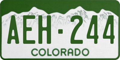 CO license plate AEH244