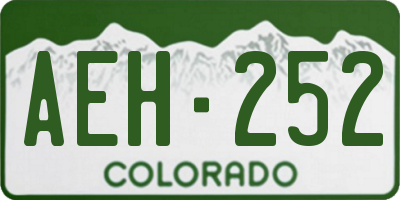 CO license plate AEH252