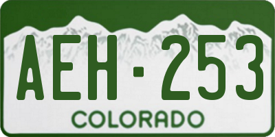 CO license plate AEH253