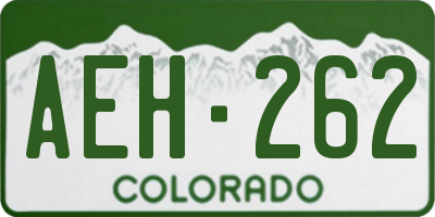 CO license plate AEH262