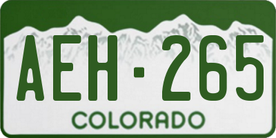 CO license plate AEH265