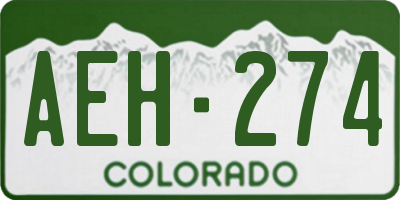 CO license plate AEH274