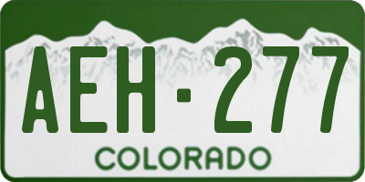 CO license plate AEH277