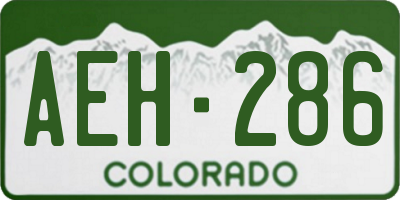 CO license plate AEH286