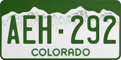 CO license plate AEH292