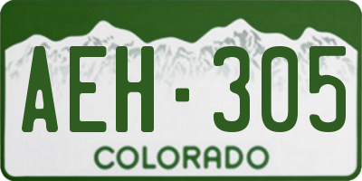 CO license plate AEH305