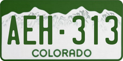 CO license plate AEH313