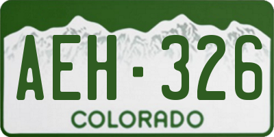CO license plate AEH326