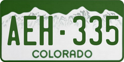 CO license plate AEH335
