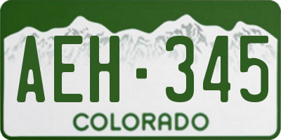 CO license plate AEH345