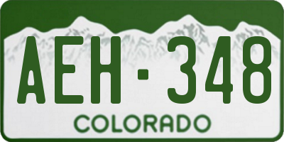 CO license plate AEH348