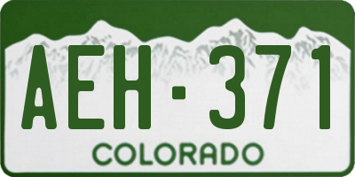 CO license plate AEH371