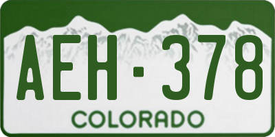 CO license plate AEH378
