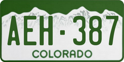 CO license plate AEH387