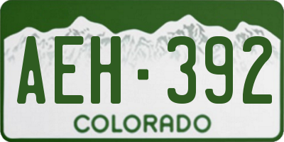 CO license plate AEH392