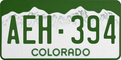 CO license plate AEH394