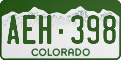 CO license plate AEH398