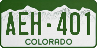 CO license plate AEH401