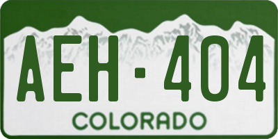 CO license plate AEH404