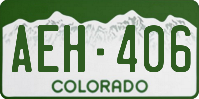 CO license plate AEH406
