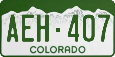 CO license plate AEH407