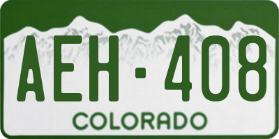 CO license plate AEH408