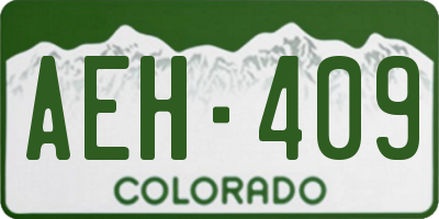 CO license plate AEH409