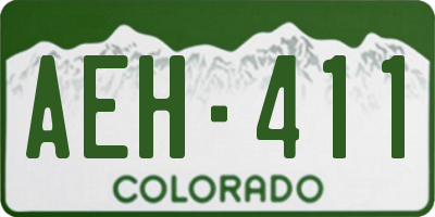 CO license plate AEH411