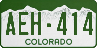 CO license plate AEH414